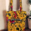 Shopper tas met Afrikaanse print - Gele Flowers - Herbruikbare Boodschappentas van katoen