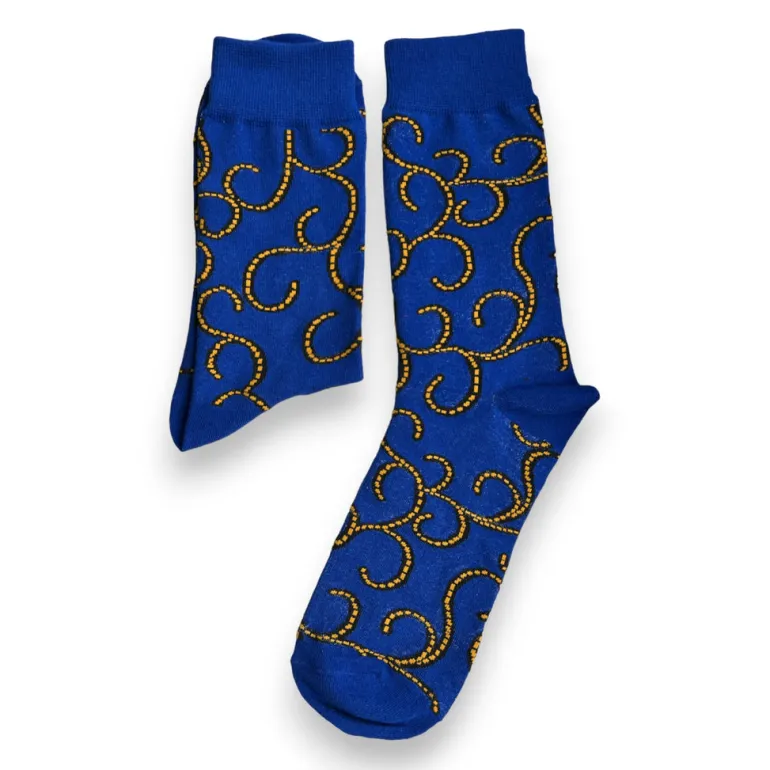 SPECIALE KORTING | Afrikaanse sokken / Afro sokken - Blauw | GRAAG LEZEN
