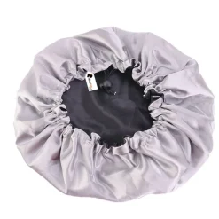 2 STUKS - Kaki + Zwart Satijnen Slaapmuts / Haar bonnet van Satijn / Satin hair bonnet