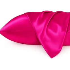 2 STUKS - Satijnen kussensloop Fuchsia 60 x 70 cm hoofdkussen formaat - Satin pillow case / Zijdezachte kussensloop van satijn
