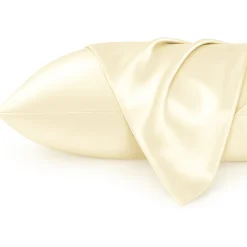 2 STUKS - Satijnen kussensloop Ivoor 60 x 70 cm hoofdkussen formaat - Satin pillow case / Zijdezachte kussensloop van satijn