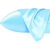 2 STUKS - Satijnen kussensloop Lichtblauw 60 x 70 cm hoofdkussen formaat - Satin pillow case / Zijdezachte kussensloop van satijn
