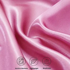 2 STUKS - Satijnen kussensloop Roze 60 x 70 cm hoofdkussen formaat - Satin pillow case / Zijdezachte kussensloop van satijn