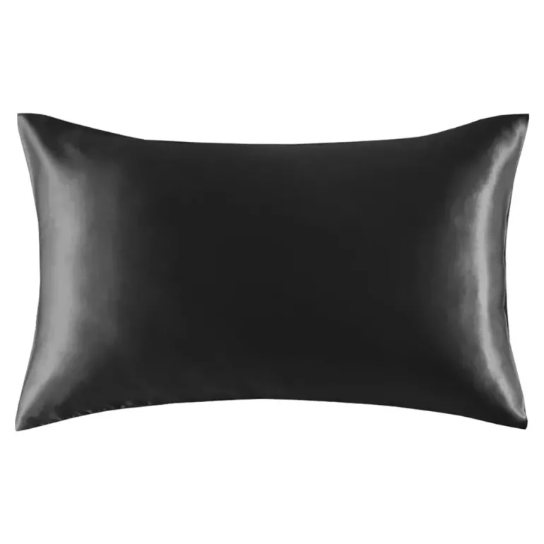 2 STUKS - Satijnen kussensloop zwart 60 x 70 cm hoofdkussen formaat - Satin pillow case black / Zijdezachte kussensloop van satijn