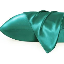 2 STUKS - Satijnen kussensloop Zacht Groen 60 x 70 cm hoofdkussen formaat - Satin pillow case / Zijdezachte kussensloop van satijn