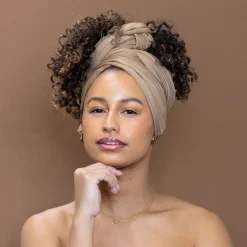 Tan hoofddoek - Headwrap van stretchy Jersey stof