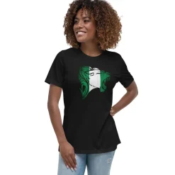 T-shirt Dames - Brullende leeuw in Nigeriaanse vlag D026