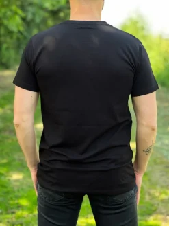 T-shirt met Afrikaanse print details - wit / groene bogolan band