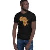 T-shirt Unisex - Afrikaans continent in Kente print D001 (Zwart of Wit)