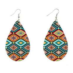 Turkoois Mosaic druppelvormig - Afrikaanse oorbellen