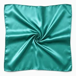 Turkoois Satijnen Vierkante Sjaal / Bandana / Hoofddoek 90 x 90 cm