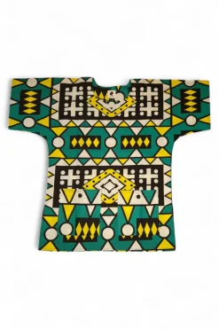 Turquoise Geel Samakaka Dashiki Shirt / Dashiki Jurk - Afrikaans shirt - Unisex