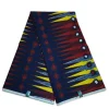 VLISCO stof Hollandais Afrikaanse Wax print - Blauw / Rode Pencil