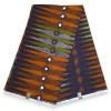 VLISCO stof Hollandais Afrikaanse Wax print - Oranje Groen Pencil VL01178