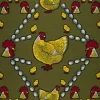 VLISCO stof Hollandais Afrikaanse Wax print - Geel Rood Happy family VL0H628