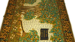 VLISCO stof Hollandais Afrikaanse Wax print - Turkoois Geel Fallen tree VL00562 Limited Edition