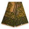 VLISCO stof Hollandais Afrikaanse Wax print - Groen Geel Fallen tree VL00562 Limited Edition