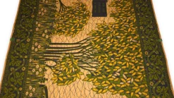 VLISCO stof Hollandais Afrikaanse Wax print - Groen Geel Fallen tree VL00562 Limited Edition