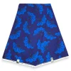 VLISCO stof Hollandais Afrikaanse Wax print - Blauwe bruidsbloemen