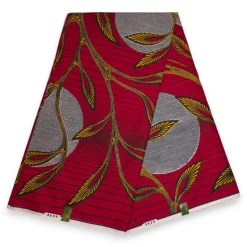 VLISCO stof Hollandais Afrikaanse Wax print - Rood VL03639