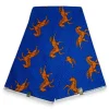 VLISCO stof Hollandais Afrikaanse Wax print - Blauw / Oranje Jumping Horse