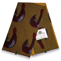 VLISCO stof Hollandais Afrikaanse Wax print - Gele Broom VL00815-155