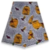 VLISCO stof Hollandais Afrikaanse Wax print - Wit gele Vogel in een kooi VL03610-041