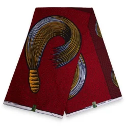 VLISCO stof Hollandais Afrikaanse Wax print - Donkerrood VL00815-149