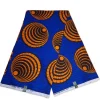 VLISCO stof Hollandais Afrikaanse Wax print - Blauw Oranje Shells