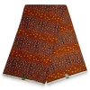 VLISCO stof Hollandais Afrikaanse Wax print - Donker Oranje / bruine leopard