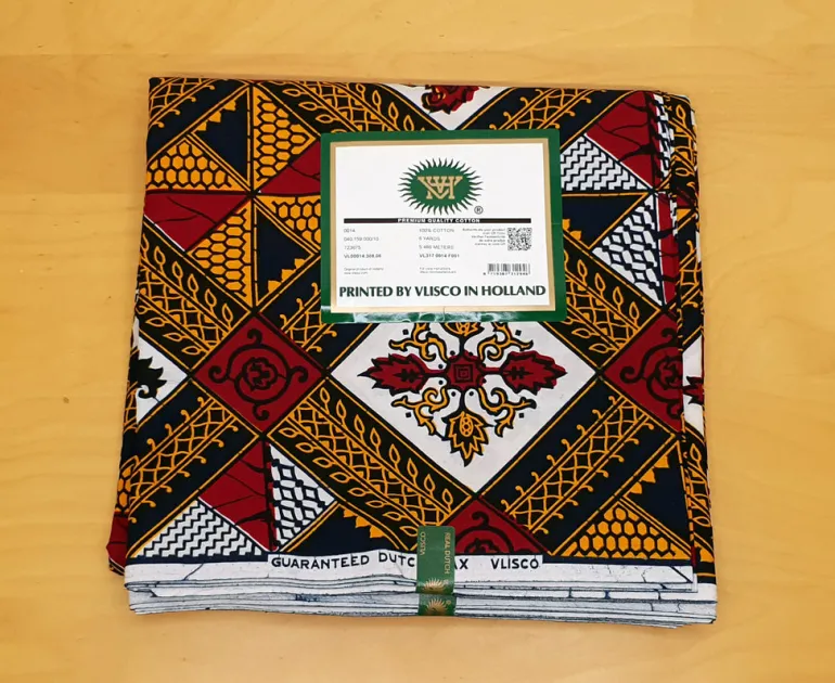 VLISCO stof Hollandais Afrikaanse Wax print - Leidse ruit