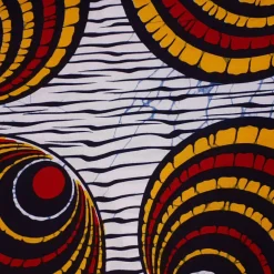 VLISCO stof Hollandais Afrikaanse Wax print - Wit Rode Shells