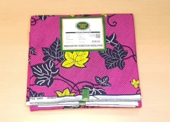 VLISCO stof Hollandais Afrikaanse Wax print - Roze gele flowertrail