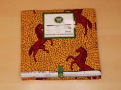 VLISCO stof Hollandais Afrikaanse Wax print - Geel / Rode Jumping Horse
