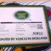 VLISCO stof Hollandais Afrikaanse Wax print - Wit / Rode Bulb