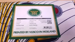 VLISCO stof Hollandais Afrikaanse Wax print - Wit / Rode Bulb