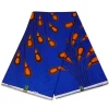 VLISCO stof Hollandais Afrikaanse Wax print - Blauw / Oranje Bulb