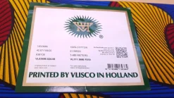 VLISCO stof Hollandais Afrikaanse Wax print - Rood / Geel / Blauwe Santana