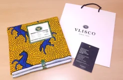 VLISCO stof Hollandais Afrikaanse Wax print - Geel / Blauwe Jumping Horse
