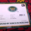 VLISCO stof Hollandais Afrikaanse Wax print - Rood / Gele Branch