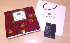VLISCO stof Hollandais Afrikaanse Wax print - Rood / Gele Branch