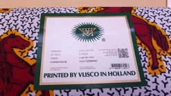 VLISCO stof Hollandais Afrikaanse Wax print - Wit / Rode Jumping Horse