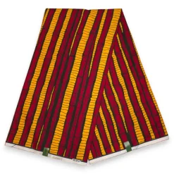 VLISCO stof Hollandais Afrikaanse Wax print - Geel / Rode Sugar Cane plant