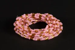 Waist Beads / Afrikaanse Heupketting - NKEM - Roze / goud (elastisch)