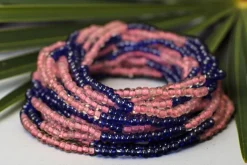 Waist Beads / Afrikaanse Heupketting - ABILO - Paars / roze (elastisch)