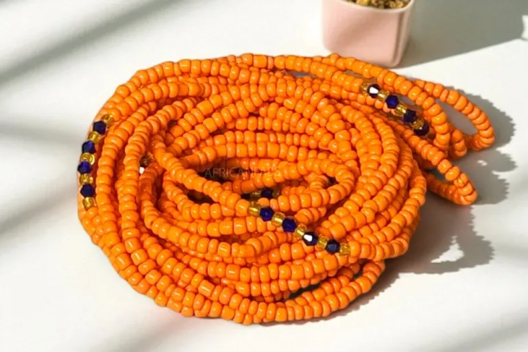 Waist Beads / Afrikaanse Heupketting - Adesusu - Oranje (elastisch)