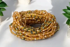 Waist Beads / Afrikaanse Heupketting - Ẹmu - Goud crystal (elastisch)