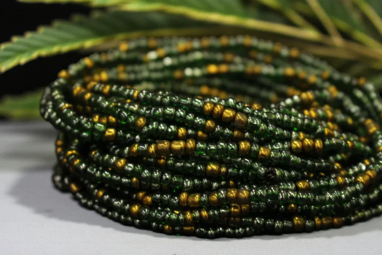 Waist Beads / Afrikaanse Heupketting - AKPATA - Groen (elastisch)