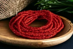Waist Beads / Afrikaanse Heupketting - EKI- Rood (elastisch)