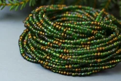 Waist Beads / Afrikaanse Heupketting - OGHOGHO - Groen / gold (elastisch)